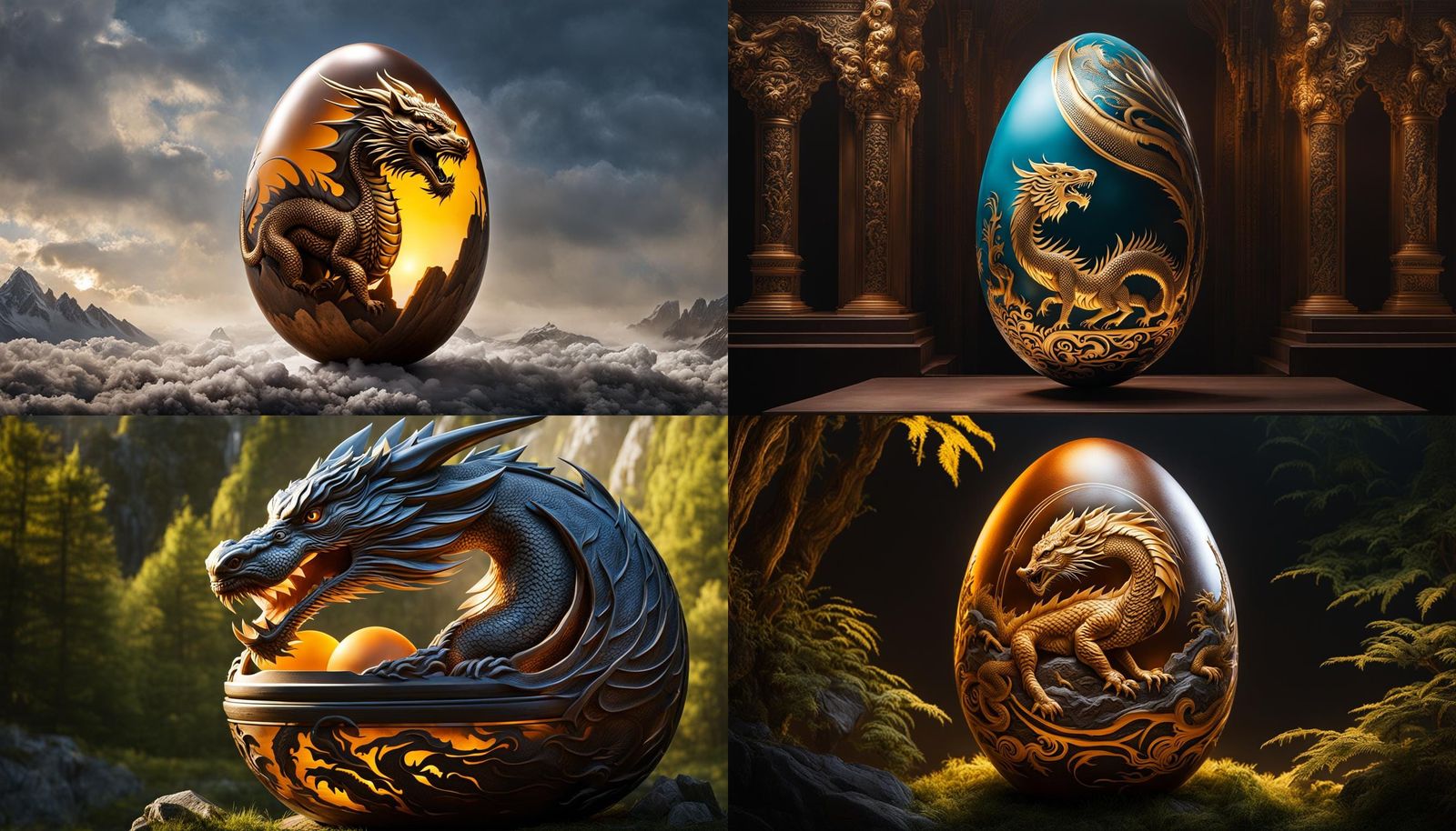 Stencil  of giant tiger dragon in an egg, photoreal, hyperre...