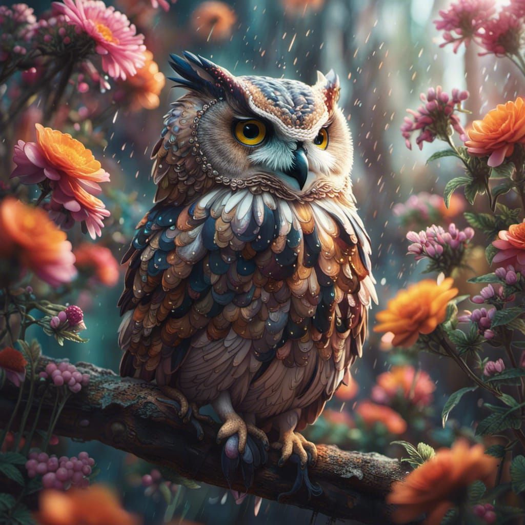 Floofy Owl  by @MistyCrystal