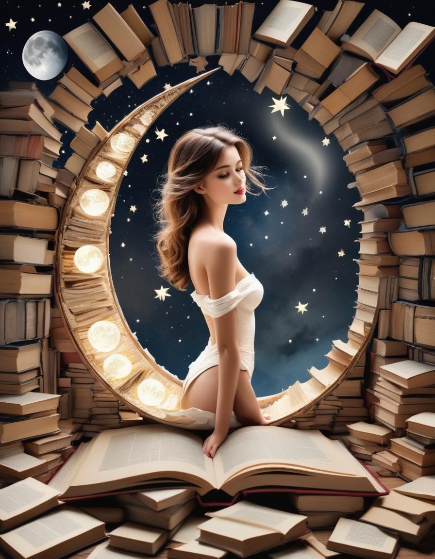 Most beautiful attractive model book  made of books  , , moo...