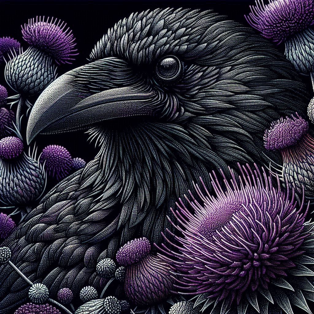 Pointillism Raven
