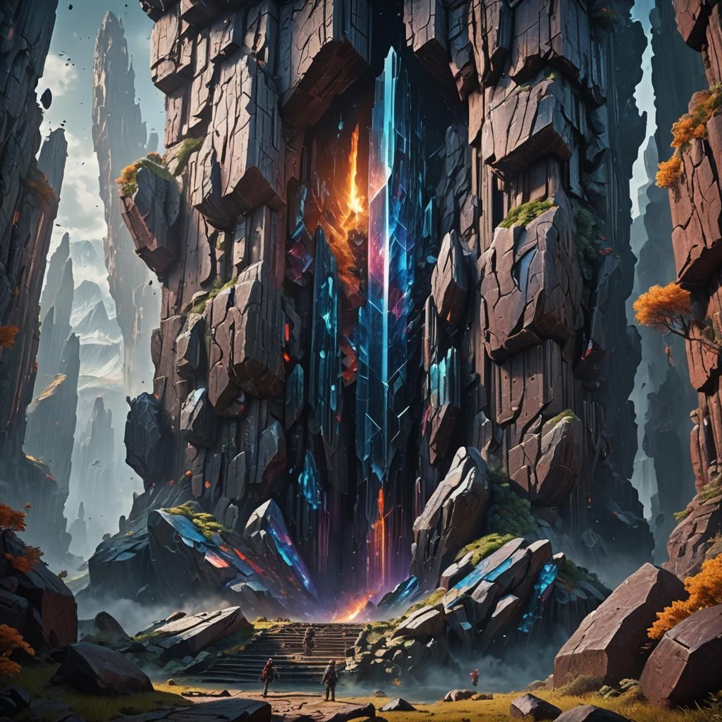Epic Crystal Monolith Interior: Ultra HD Fantasy Art