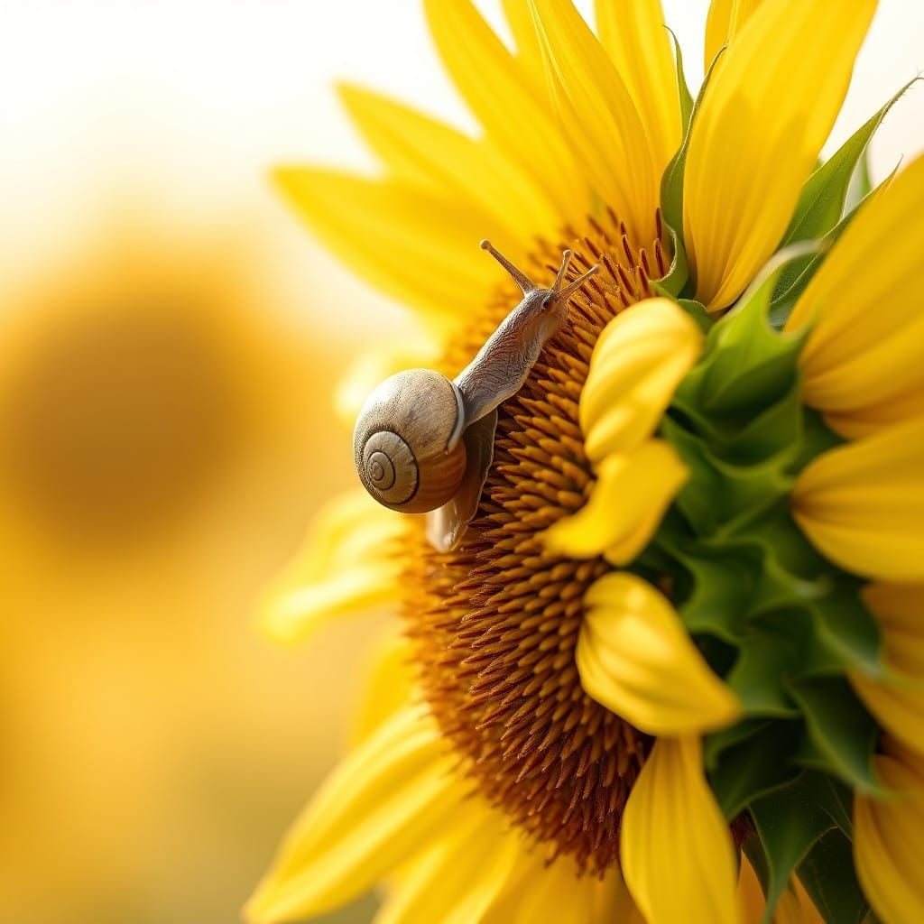 snail sunflower soft  by @Fortuna