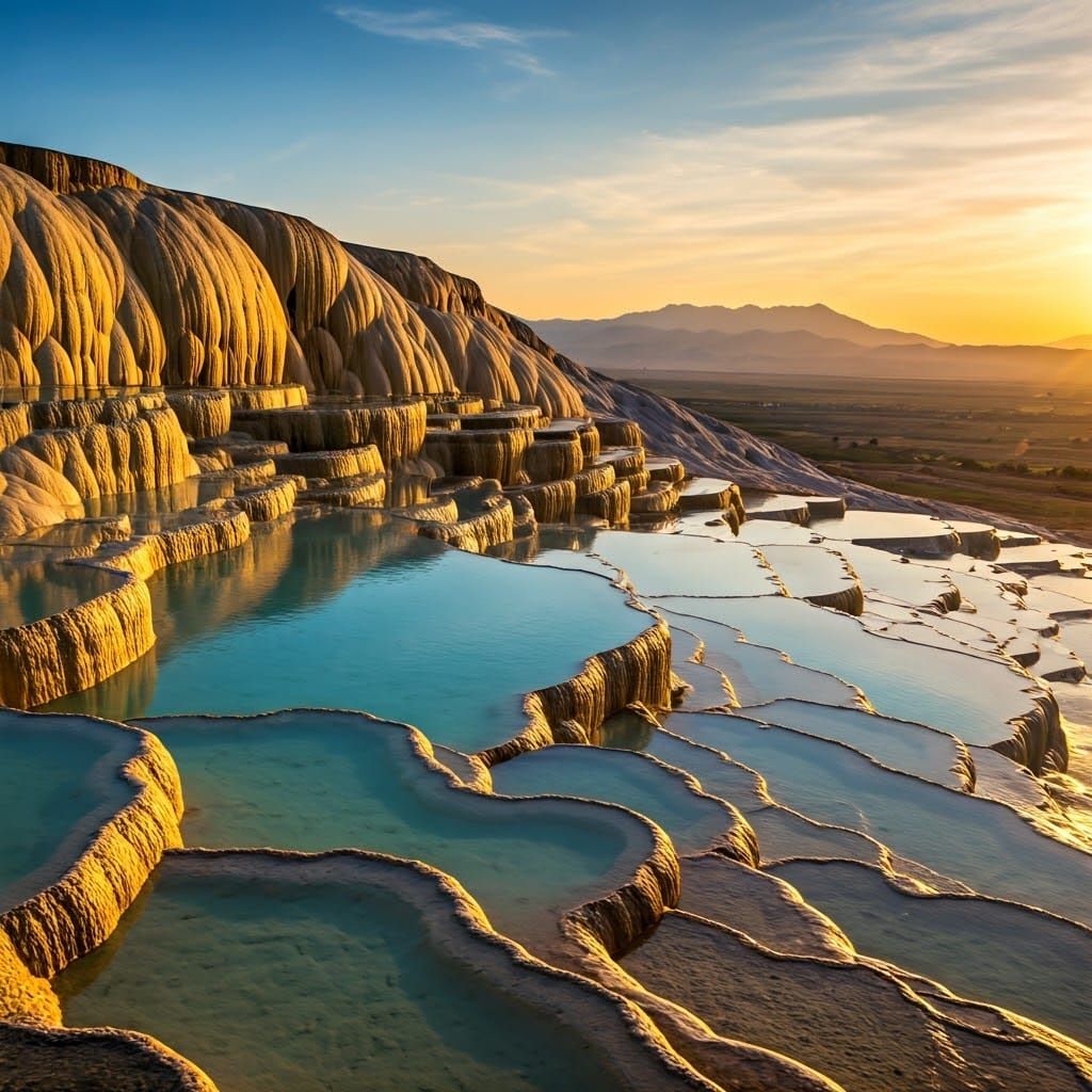Badab-e Surt travertine terraces, Persia  by @Fella Spears