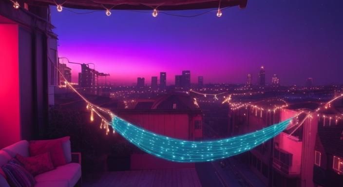 a single string of lights hanging from above