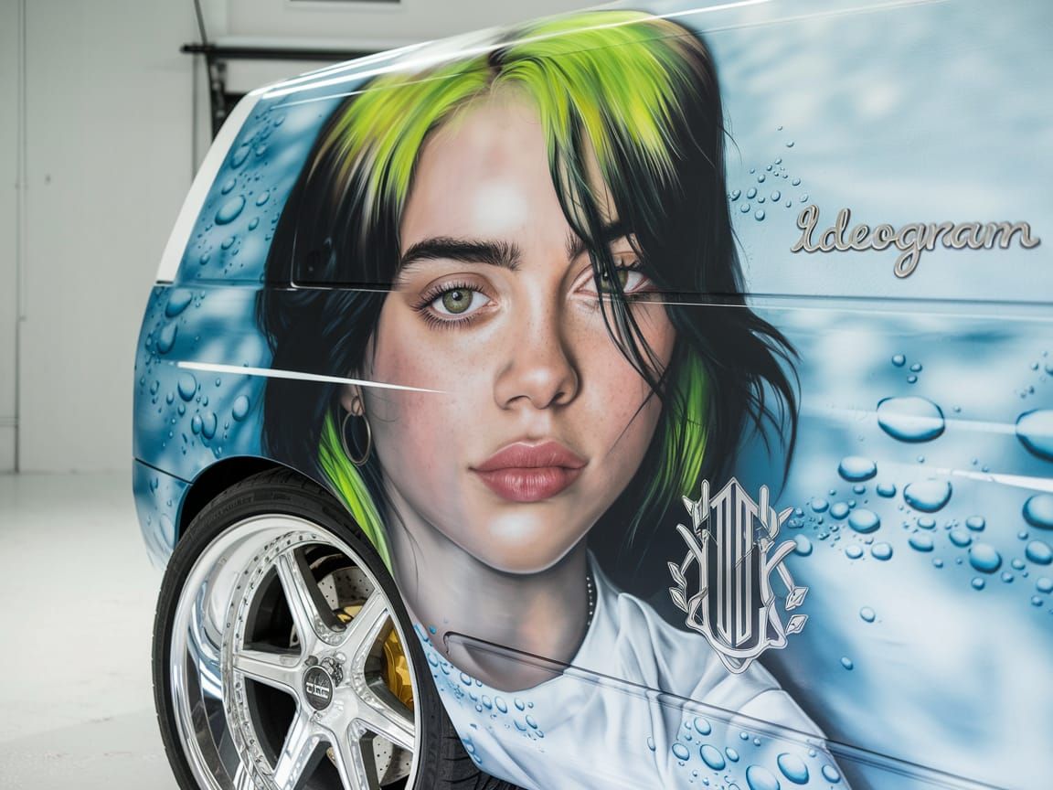 Billie Eilish Airbrush Portrait