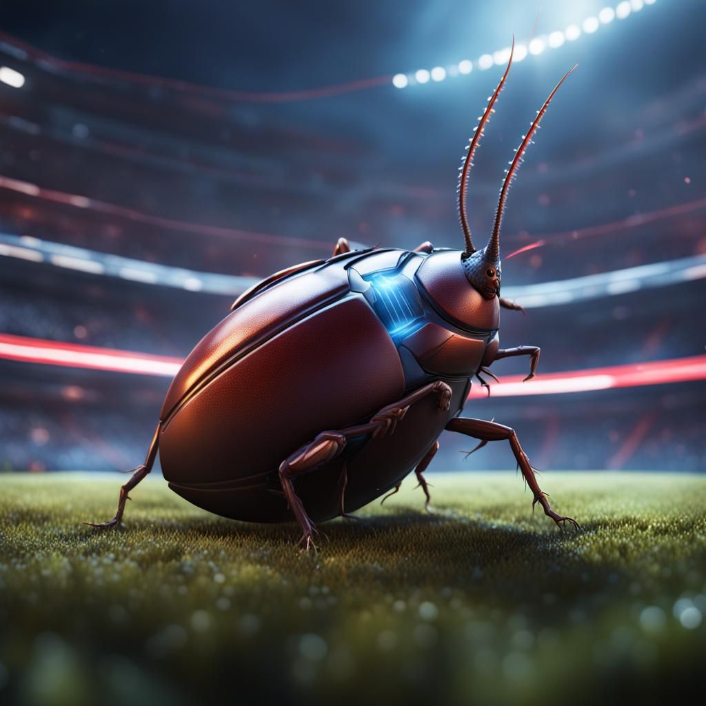 Galactic football played by cockroaches