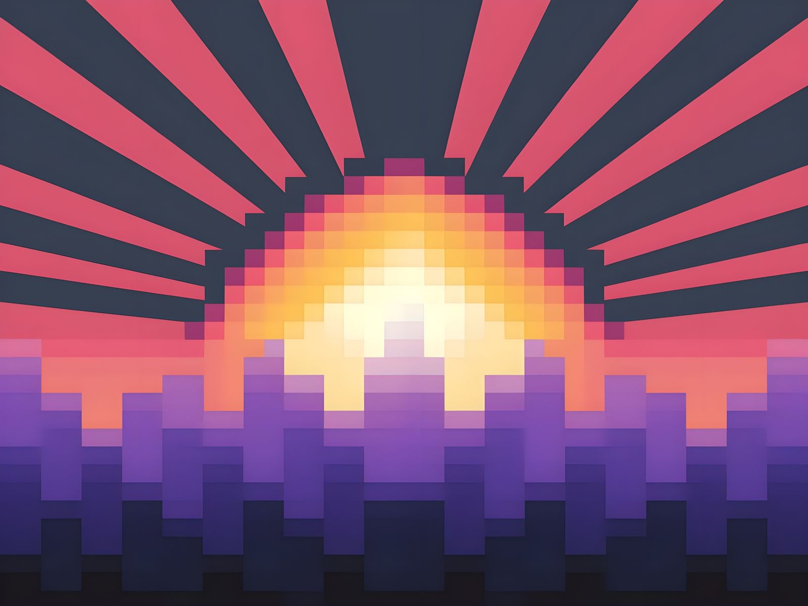 Pixelated Crepuscular Rays Pulsating