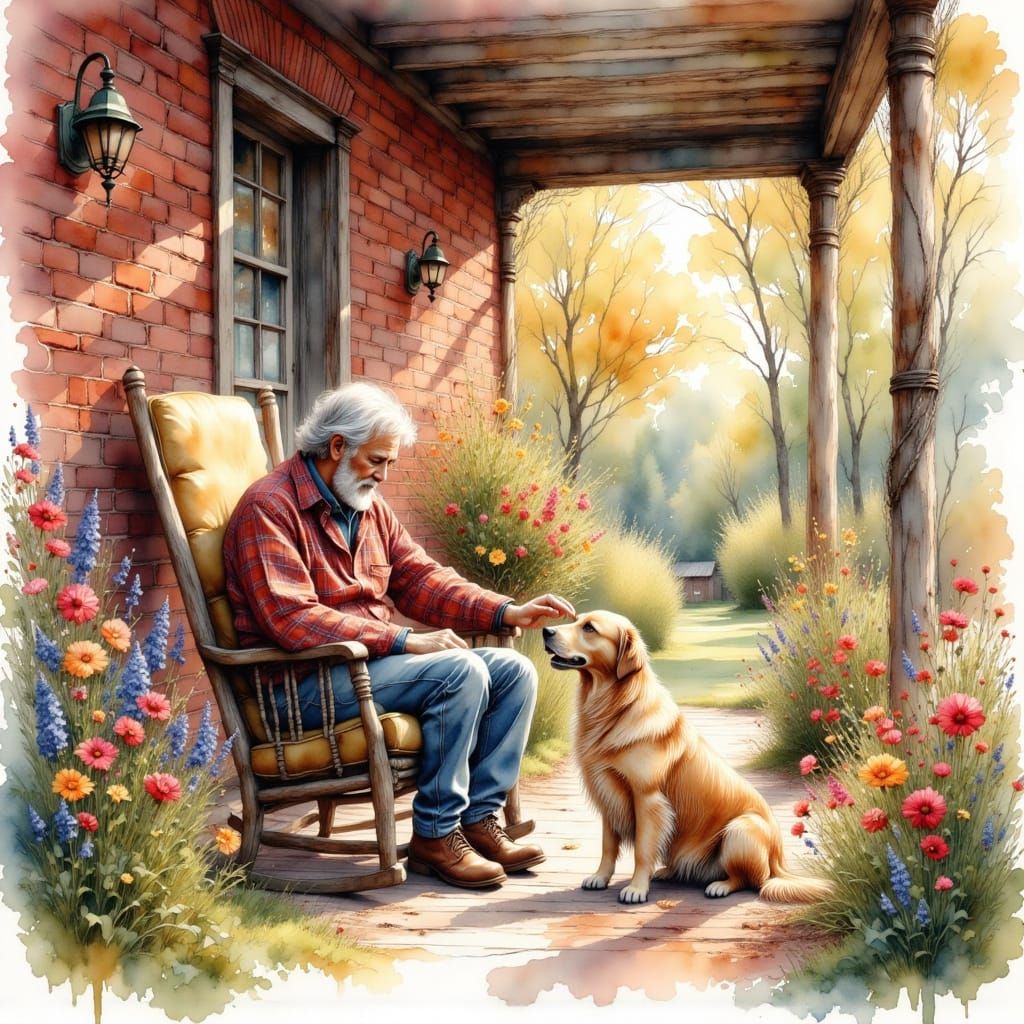 GrandPa and dog (4 likes)  by @Gno2