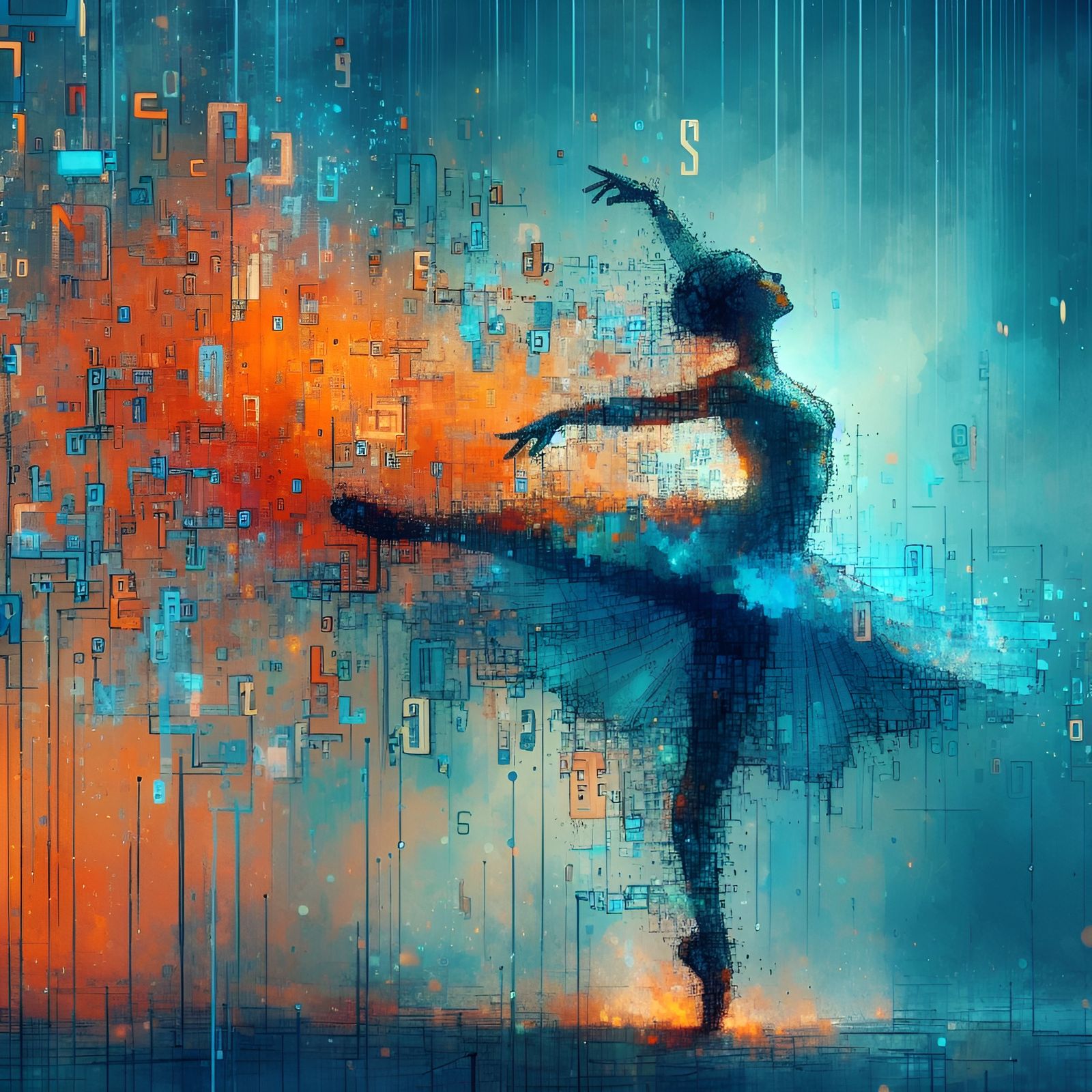 The Glitchy Ballerina  by @Midnight Maiden