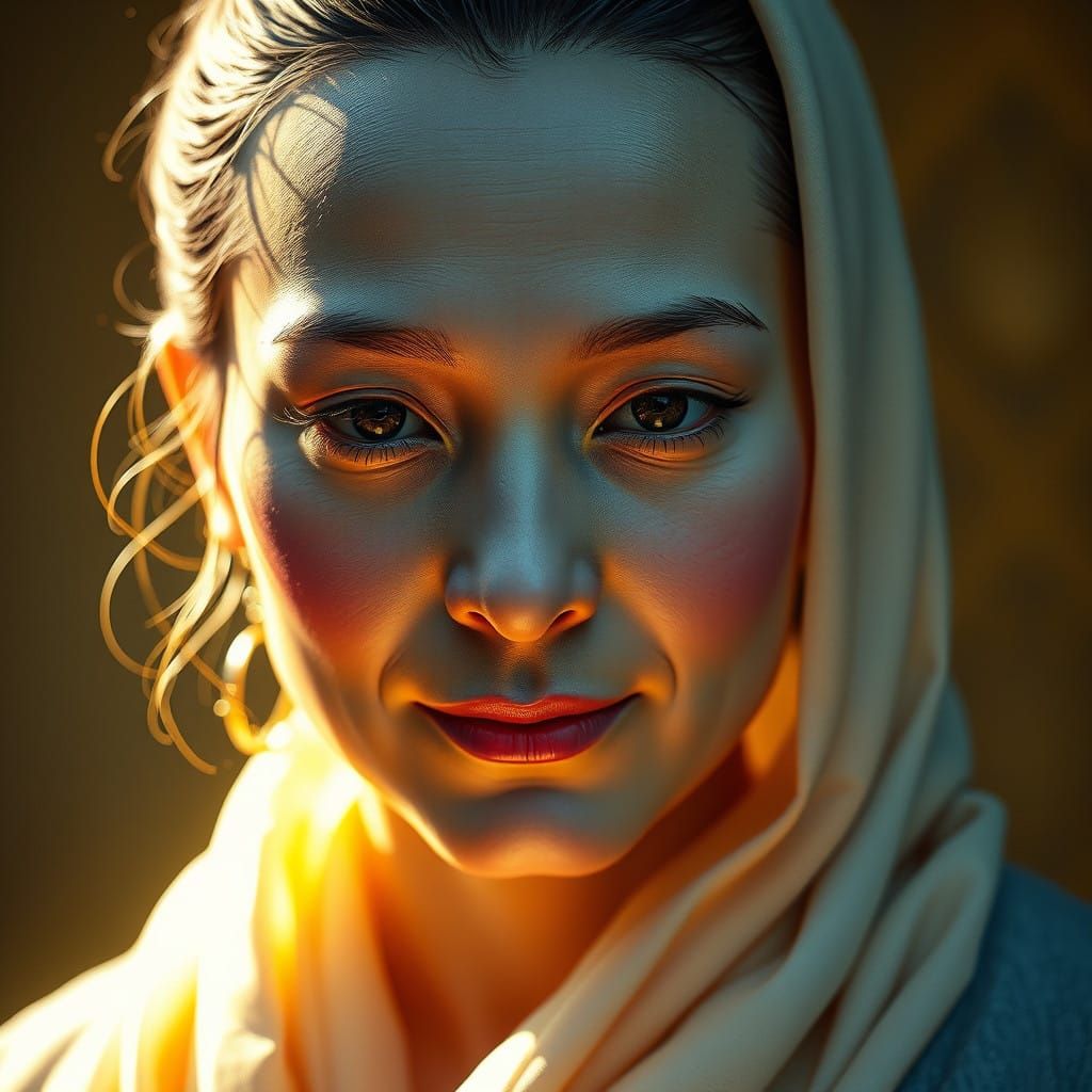 Enlightened Being Radiates Wisdom in Ethereal Glow