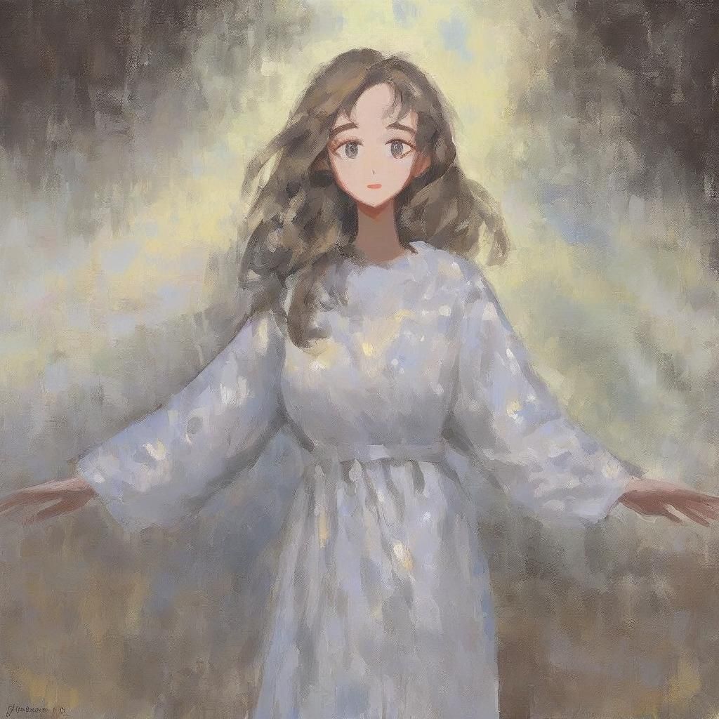 painterly, pretty anime girl, heart eyes, slanted eyes with ...