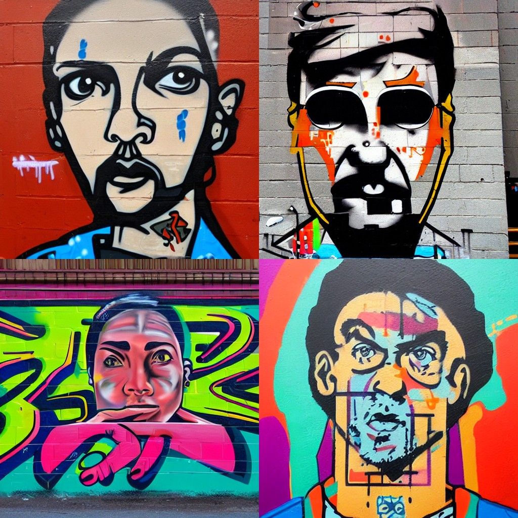 A portrait in the style of Graffiti