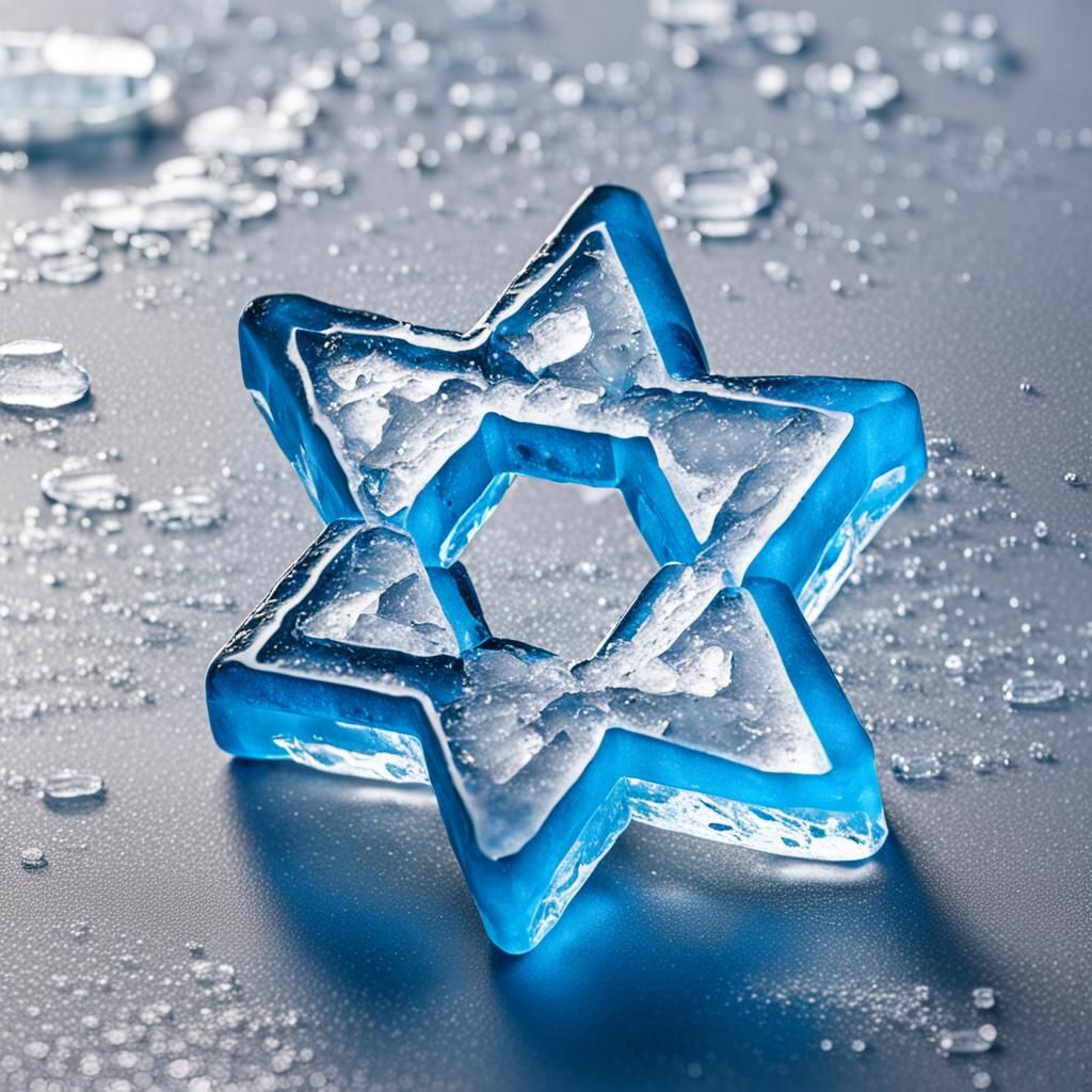 Icy Light Blue Star of David