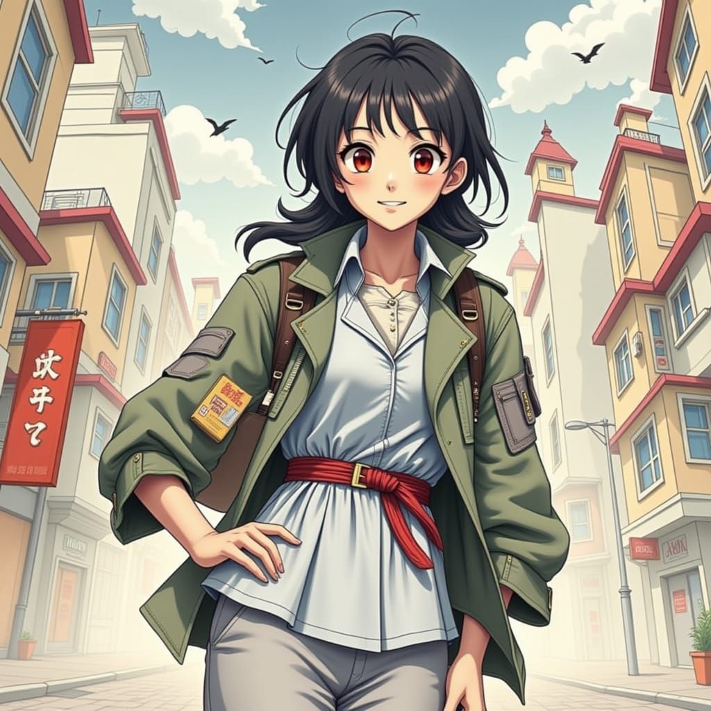 <lora:Cityscape Flux:1.0>man