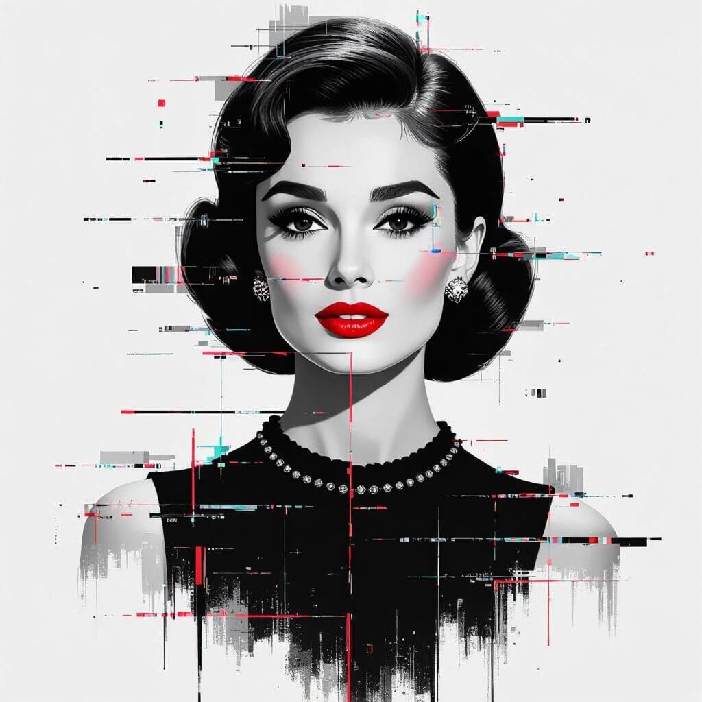Audrey Hepburn Glitch Portrait