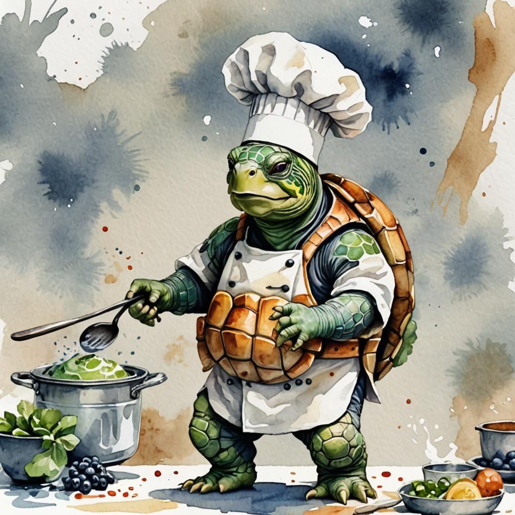 Chef turtle 👨🏻‍🍳🐢 - AI Generated Artwork - NightCafe Creator
