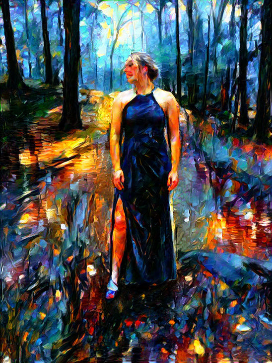 woman in the woods