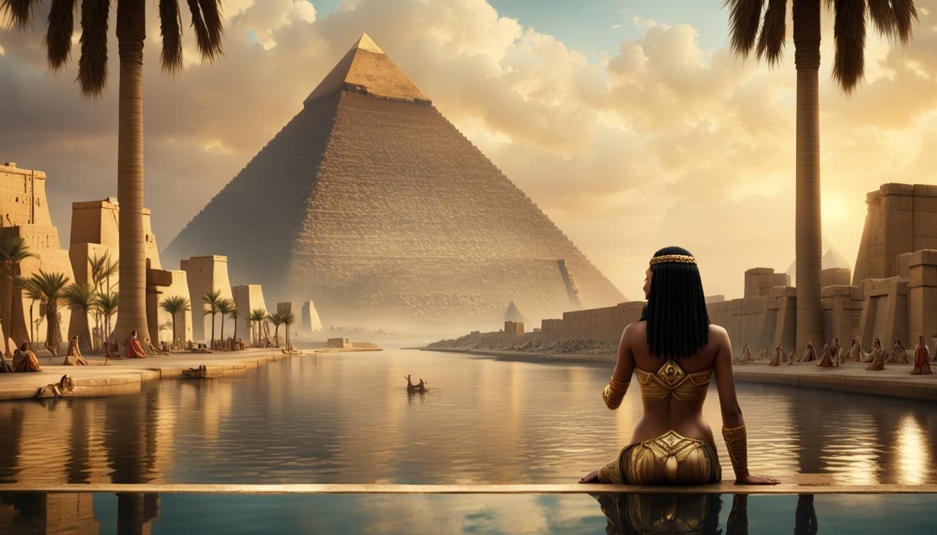 Cleopatra, bathing in the Nile