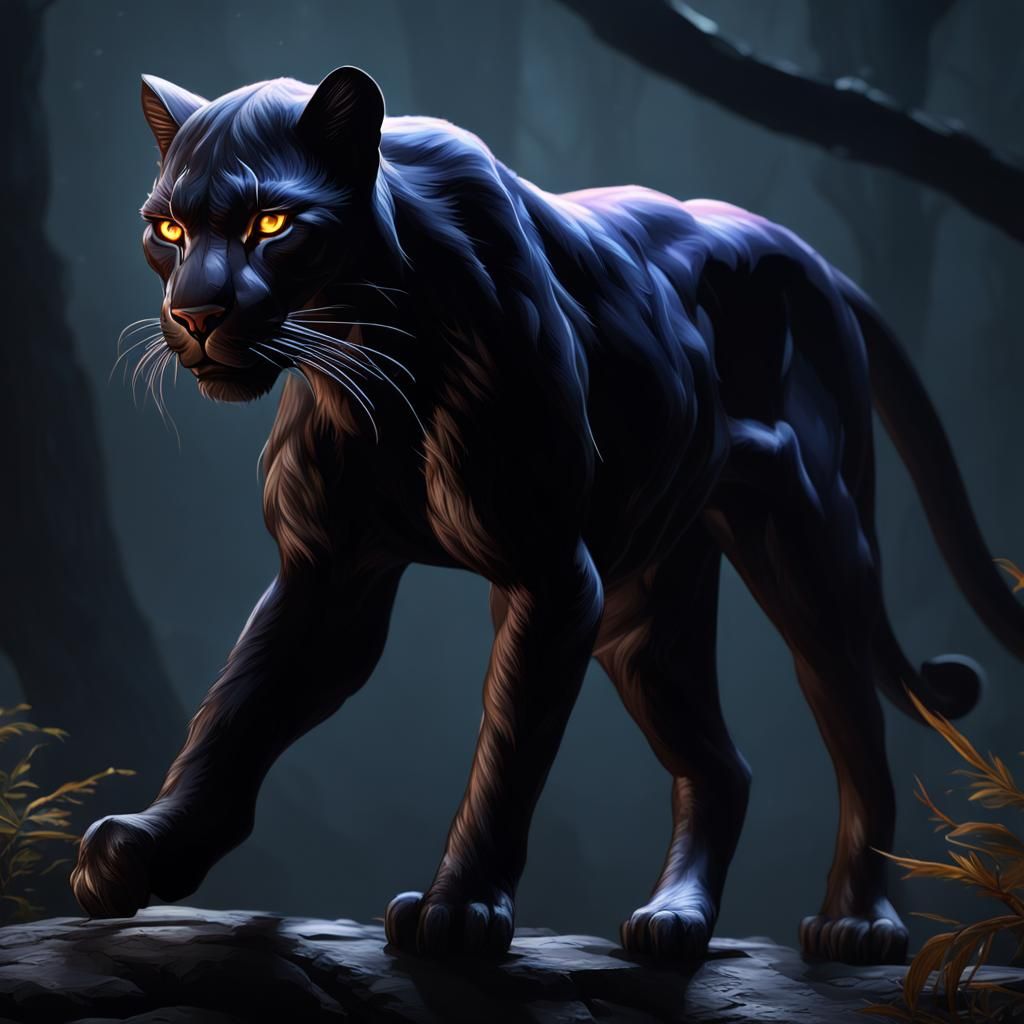 Nara's Shadow Panther: - AI Generated Artwork - NightCafe Creator