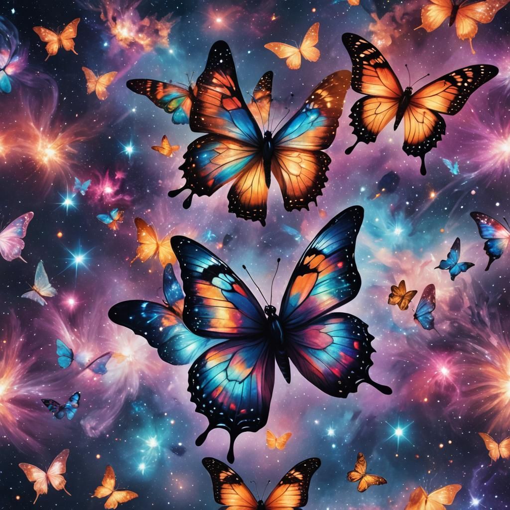 galaxy butterfly in space