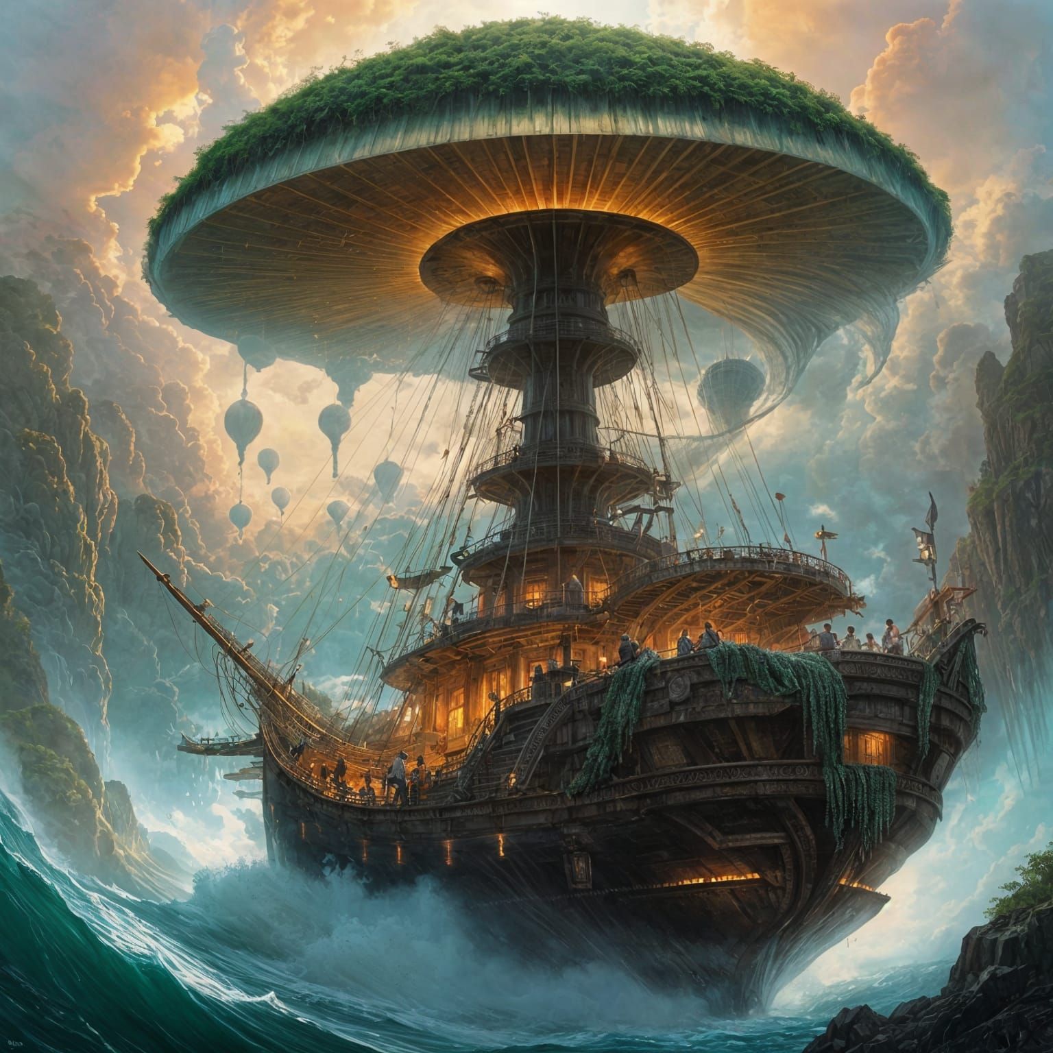 Mushroom ship  by @BunnyFooFoo