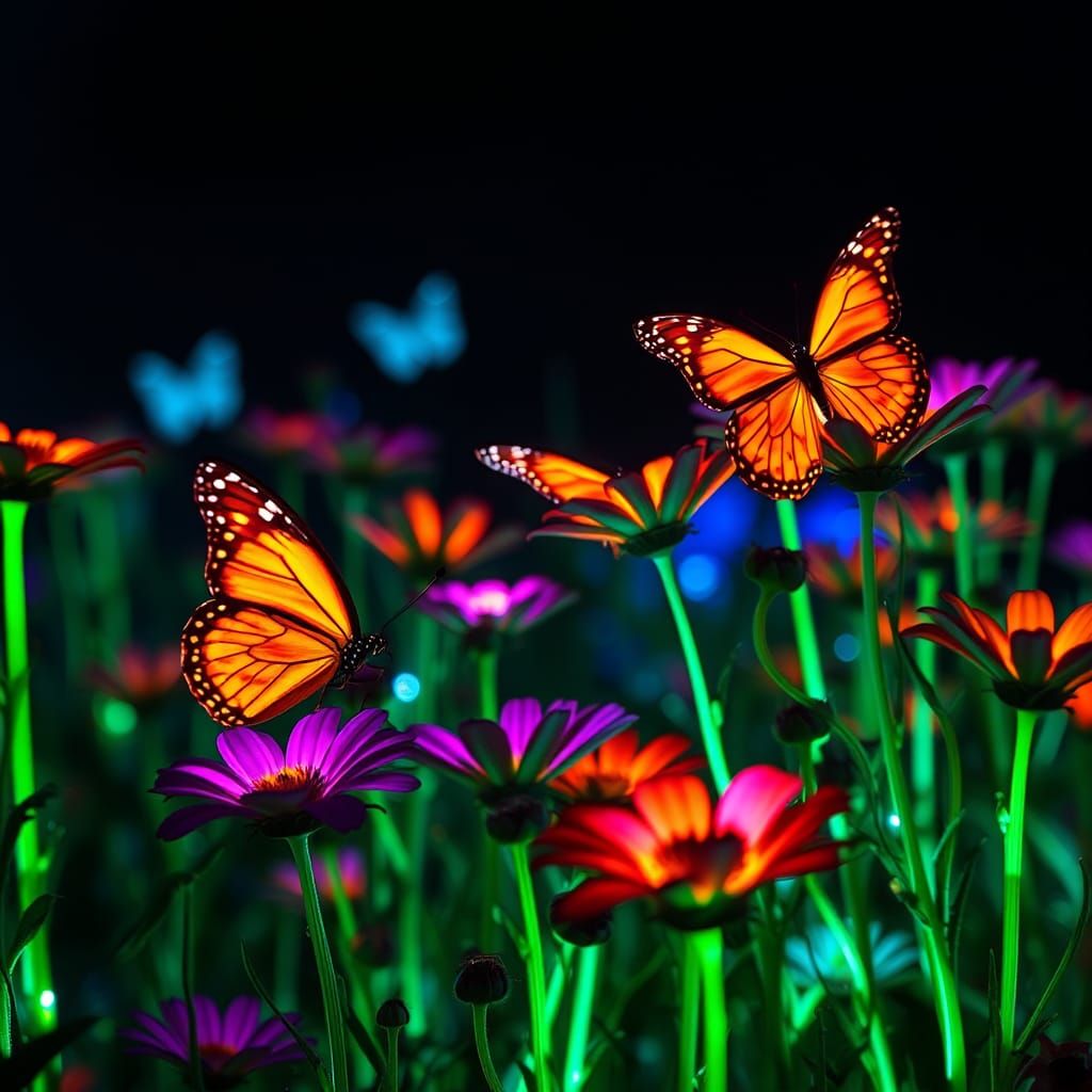 Fluorescent butterflies