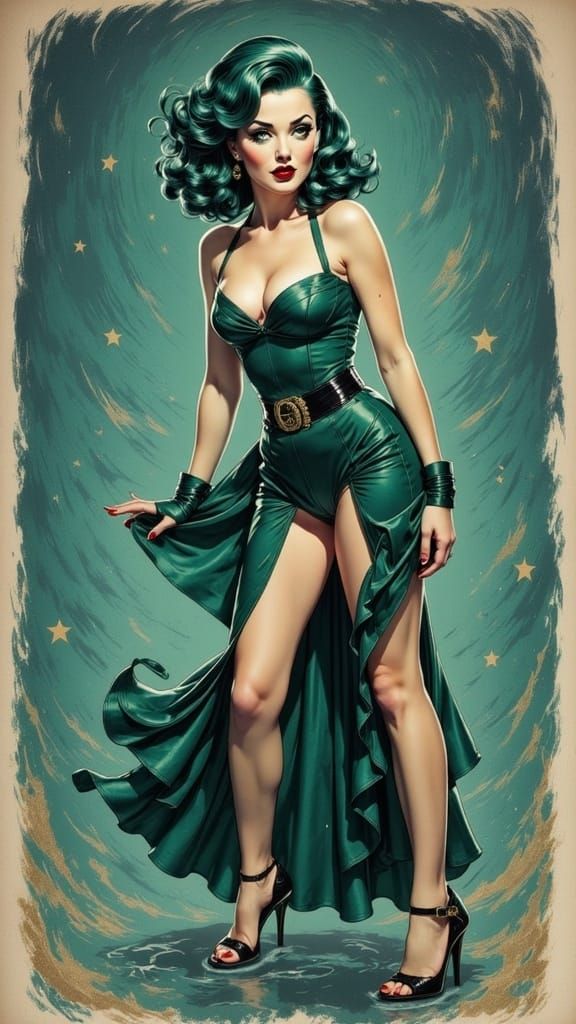 Raven-Haired Siren in Avant-Garde Vivienne Westwood Gown