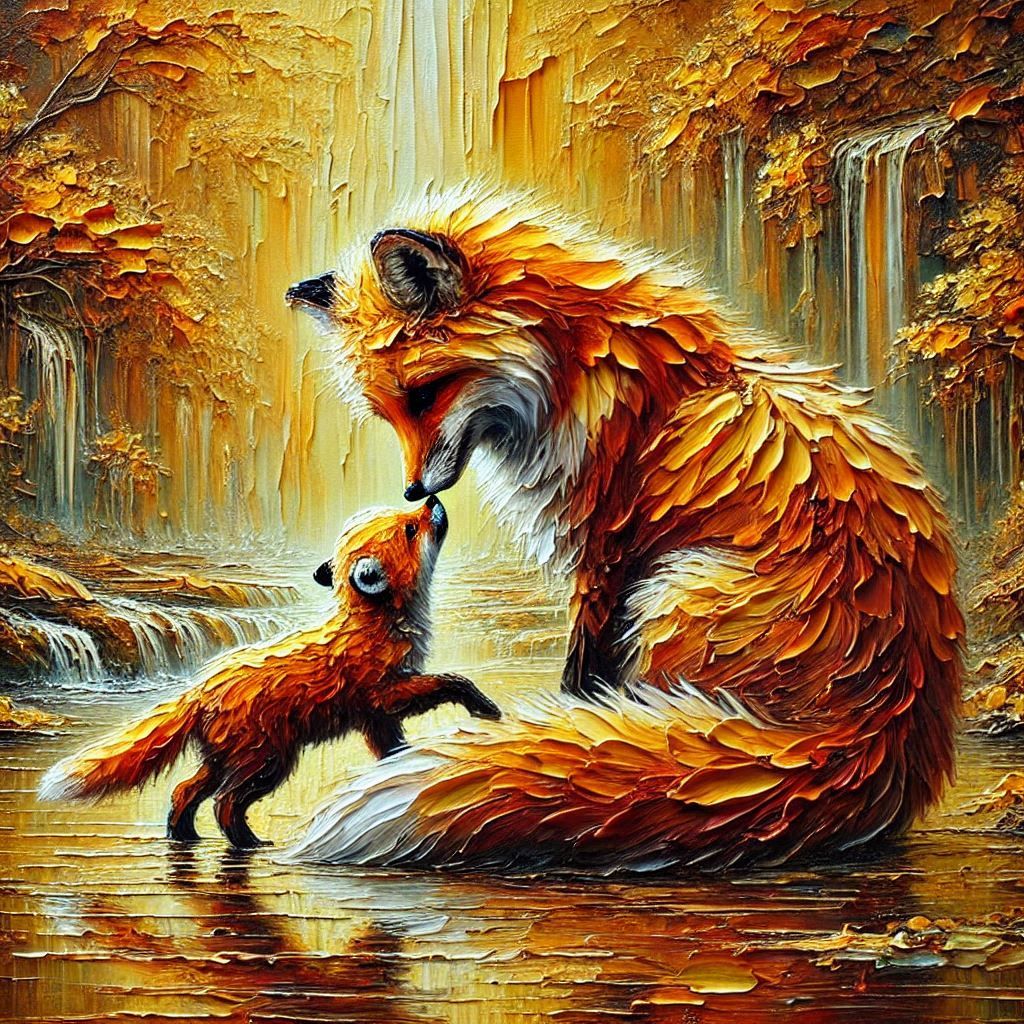 Fox and cub