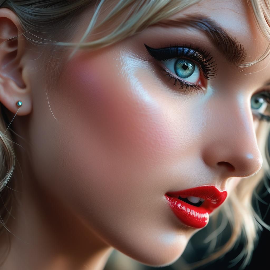 Taylor Swift Hyperrealistic Portrait in Golden Hour Lighting