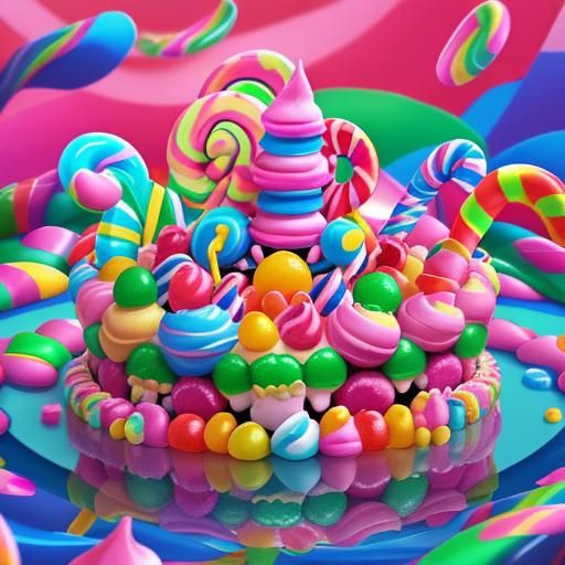 Candy Art Fruits in Hyperrealistic Digital Illustration