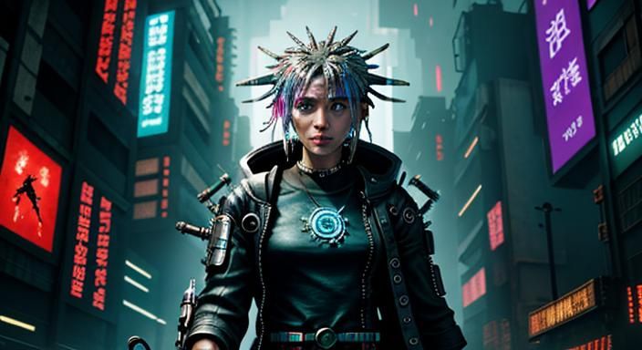intersection of Biopunk and Cyberpunk , Goddess ,

[

shapin...