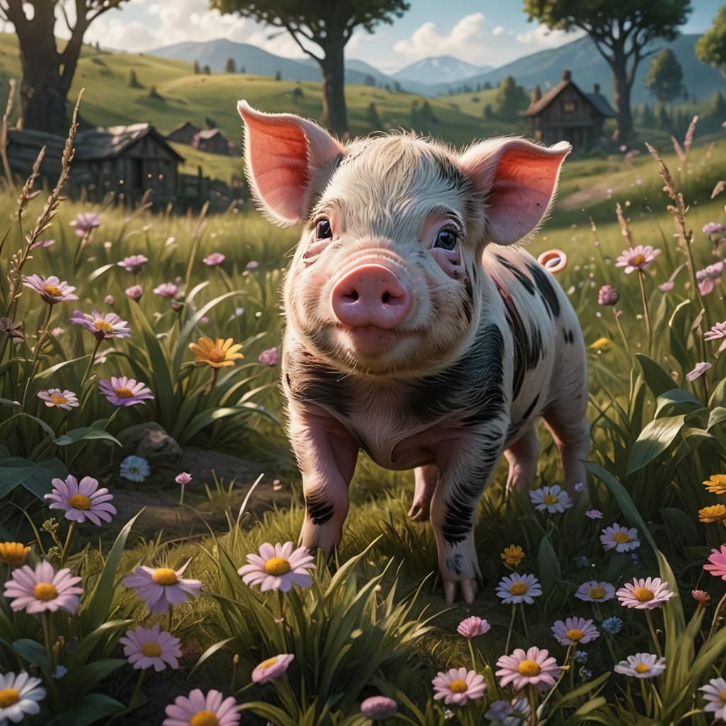 A cute pig