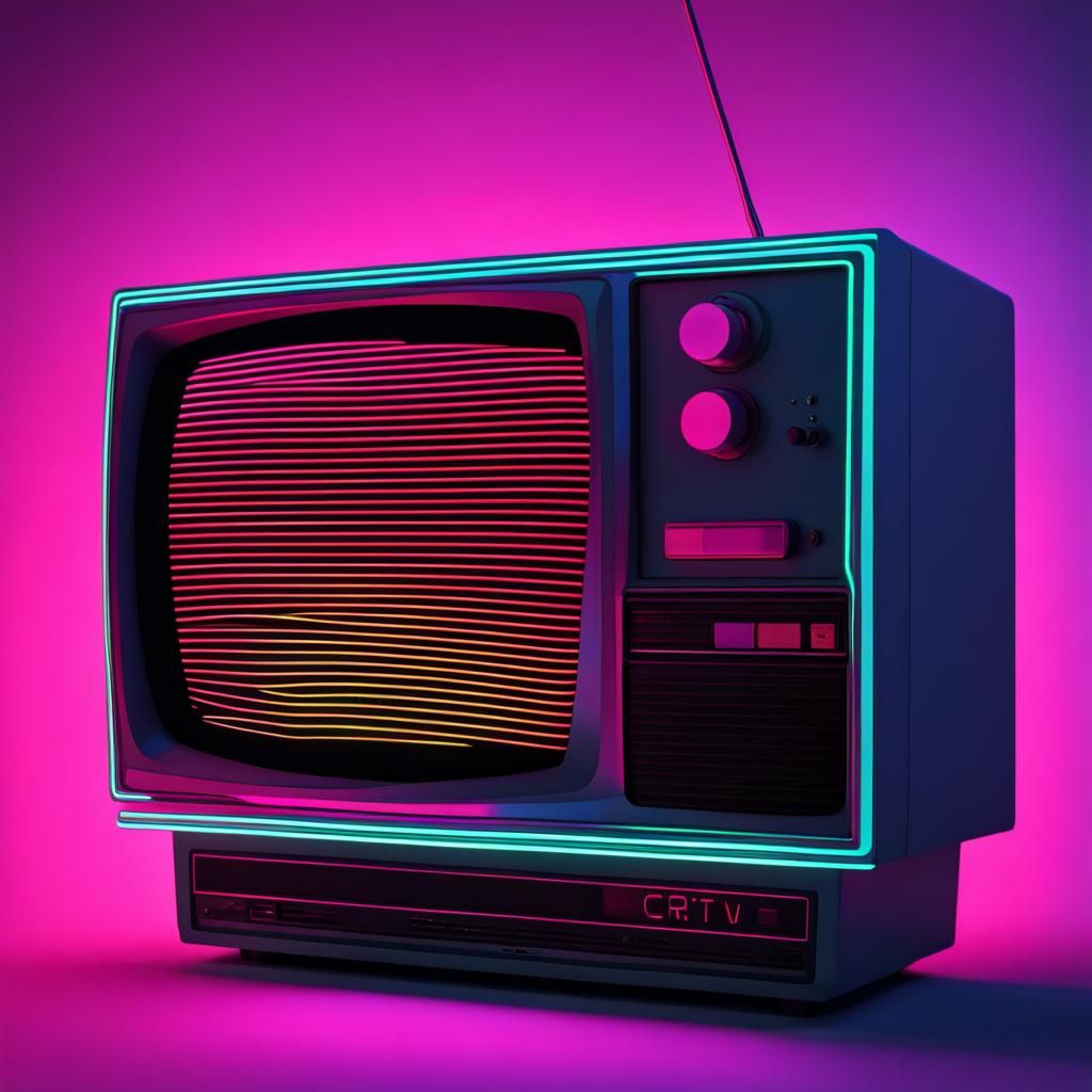 An 80s Crt Tv, Minimalistic With The Intention To Put It On The Cover 