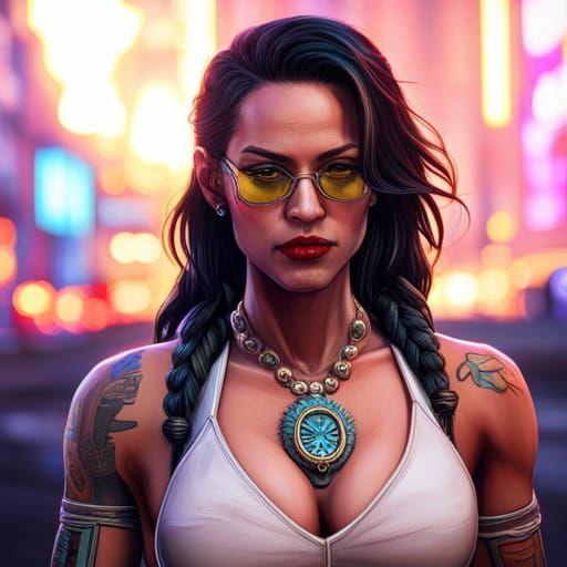 Cyberpunk 2077, Valentino Gang, Chicano Culture, Tattoos, Portrait