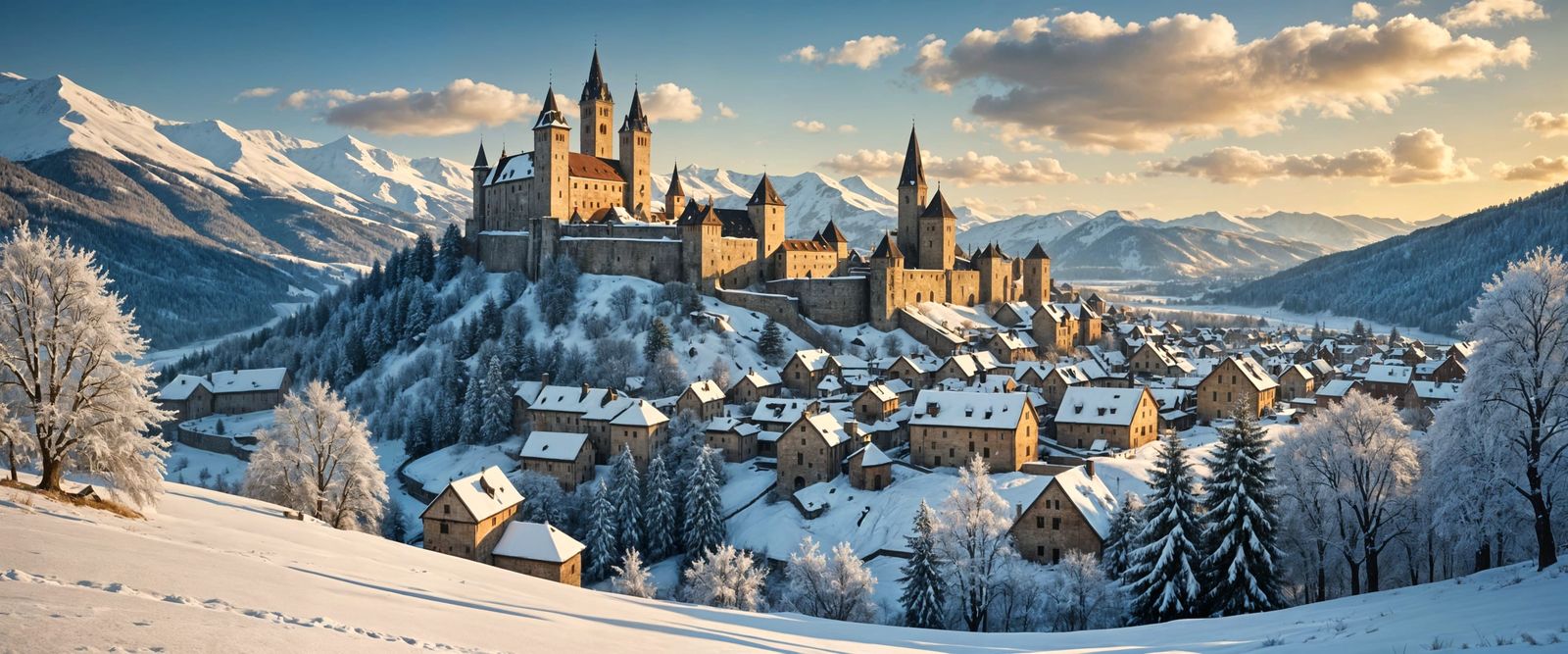 A Beautiful Medieval Winter Landscape  by @funct