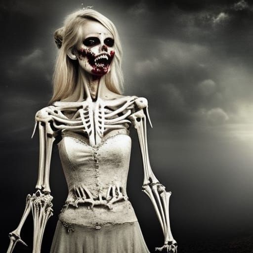The Undead Zombie bride, A Kickass Zombie Skeletal Bride of ...
