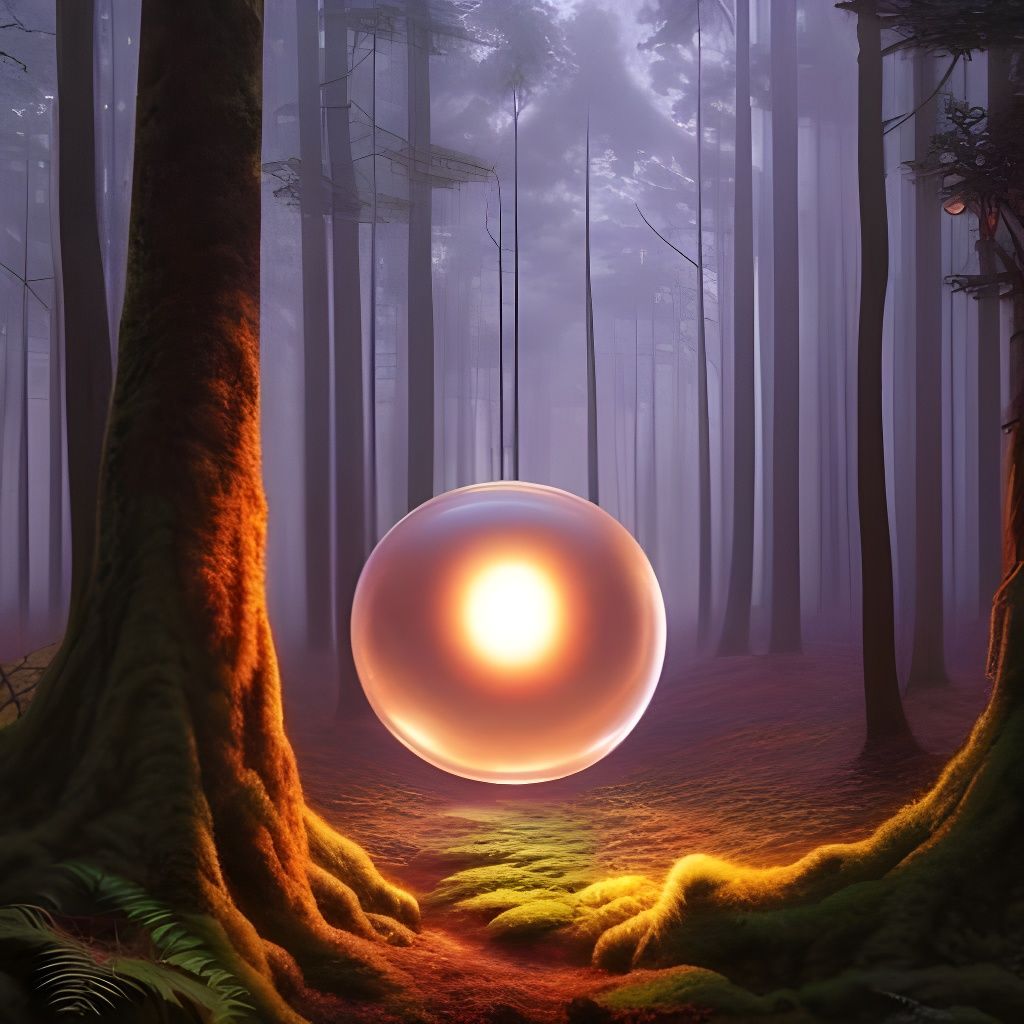 Glowing orb in the forest  by @Mr Doodle