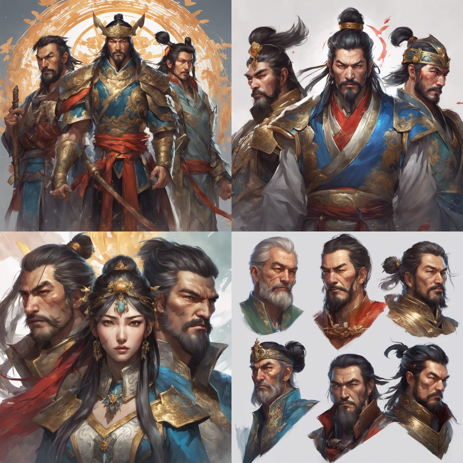 Sun Jian, Cao Cao, and Liu Bei