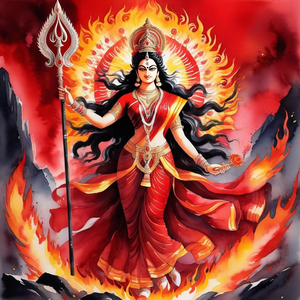 Durga descends - AI Generated Artwork - NightCafe Creator