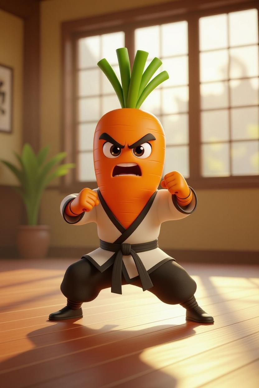 Miniature carrot kungfu master