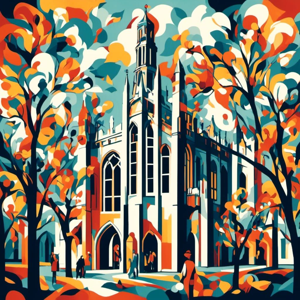 <lora:DadaismBoldColorXL:1.0> Cambridge university    