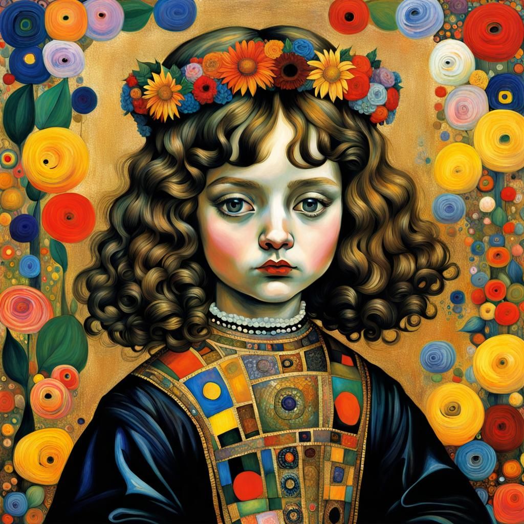 psychedelic queen of cuteness Klee Klimt Renoir Waterhouse B...
