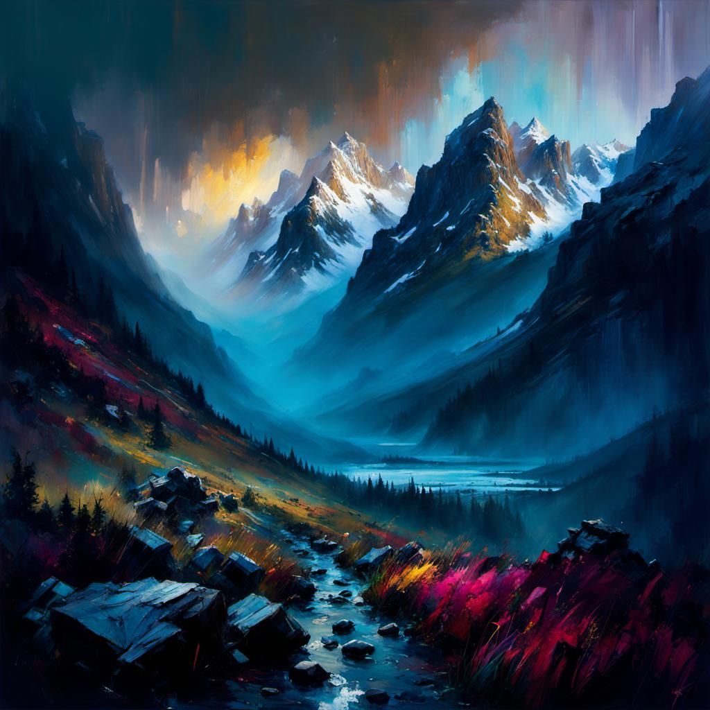 Misty mountains - AI Generated Artwork - NightCafe Creator