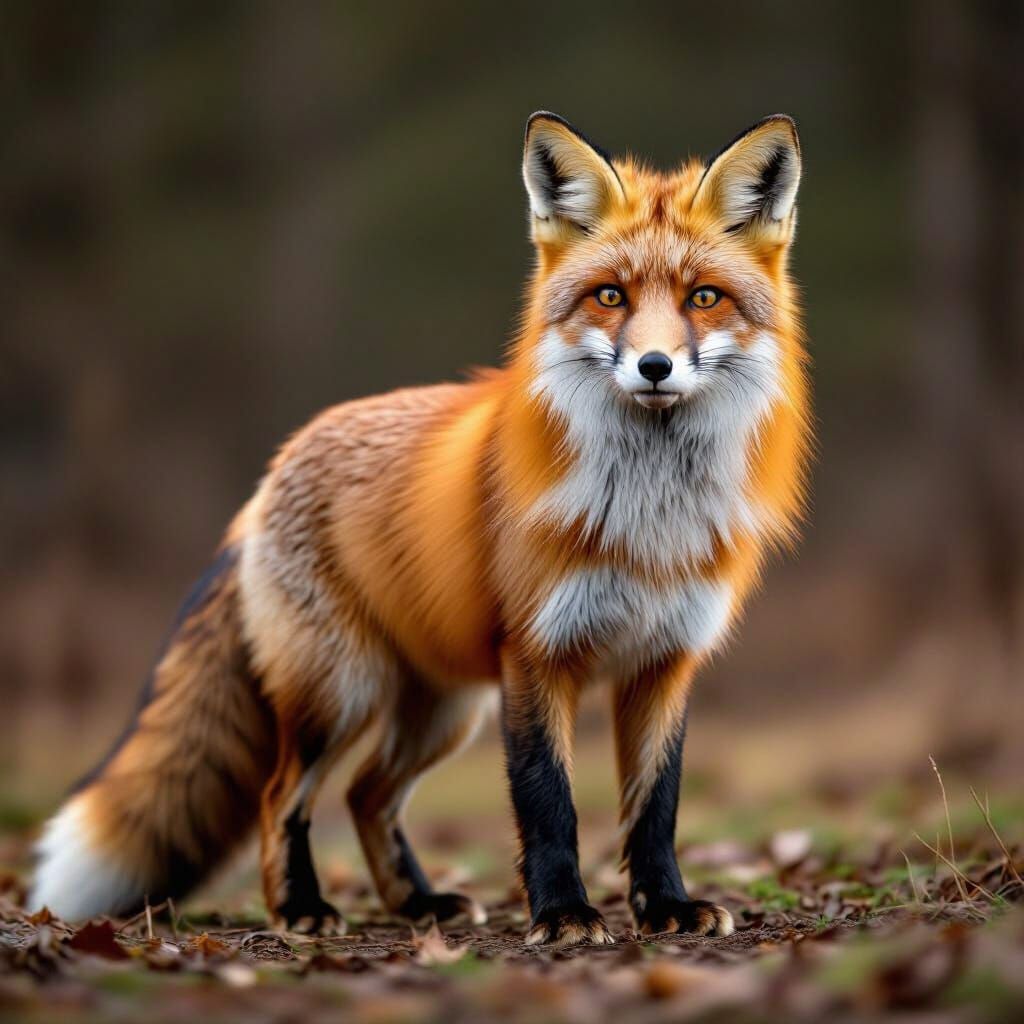 Hyperrealistic Red Fox in Digital Painting Style
