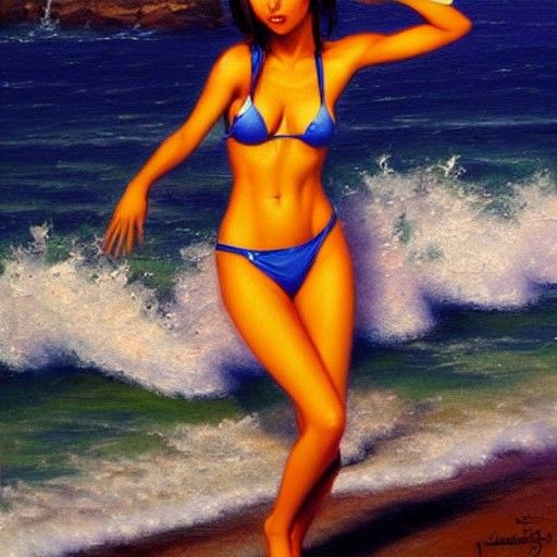 Posing on the beach