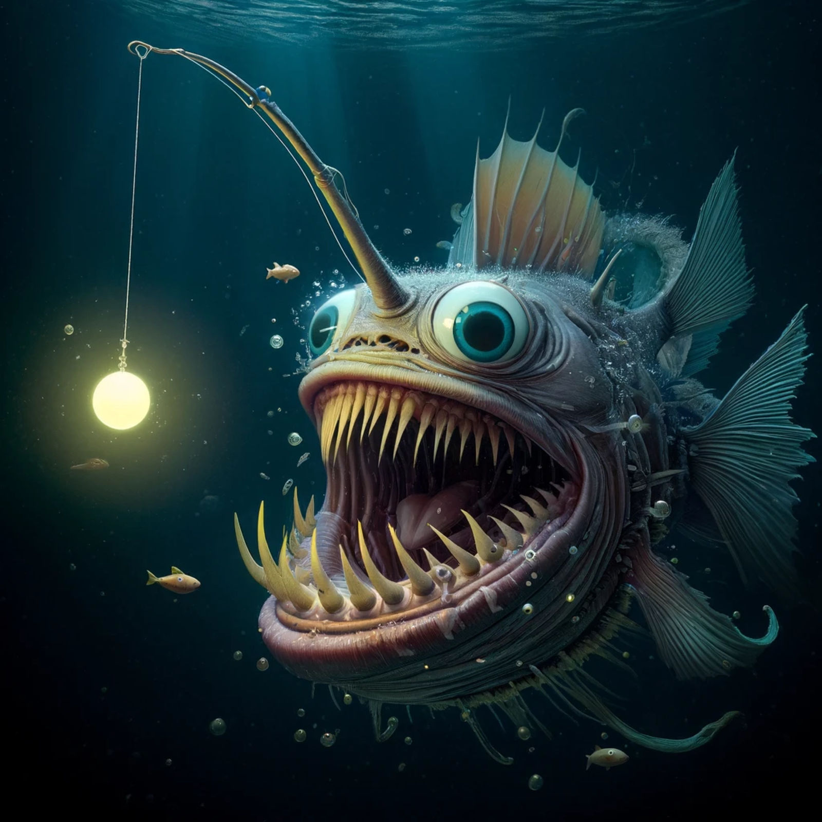 Anglerfish with mood lighting for dinner