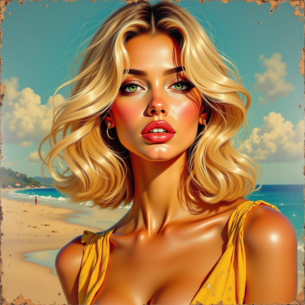 <lora:Glamor Muse:1.0>retro-style air brushed painting:


Expressive colored full body rendering of a stunningly beautiful blonde Hungarian ...