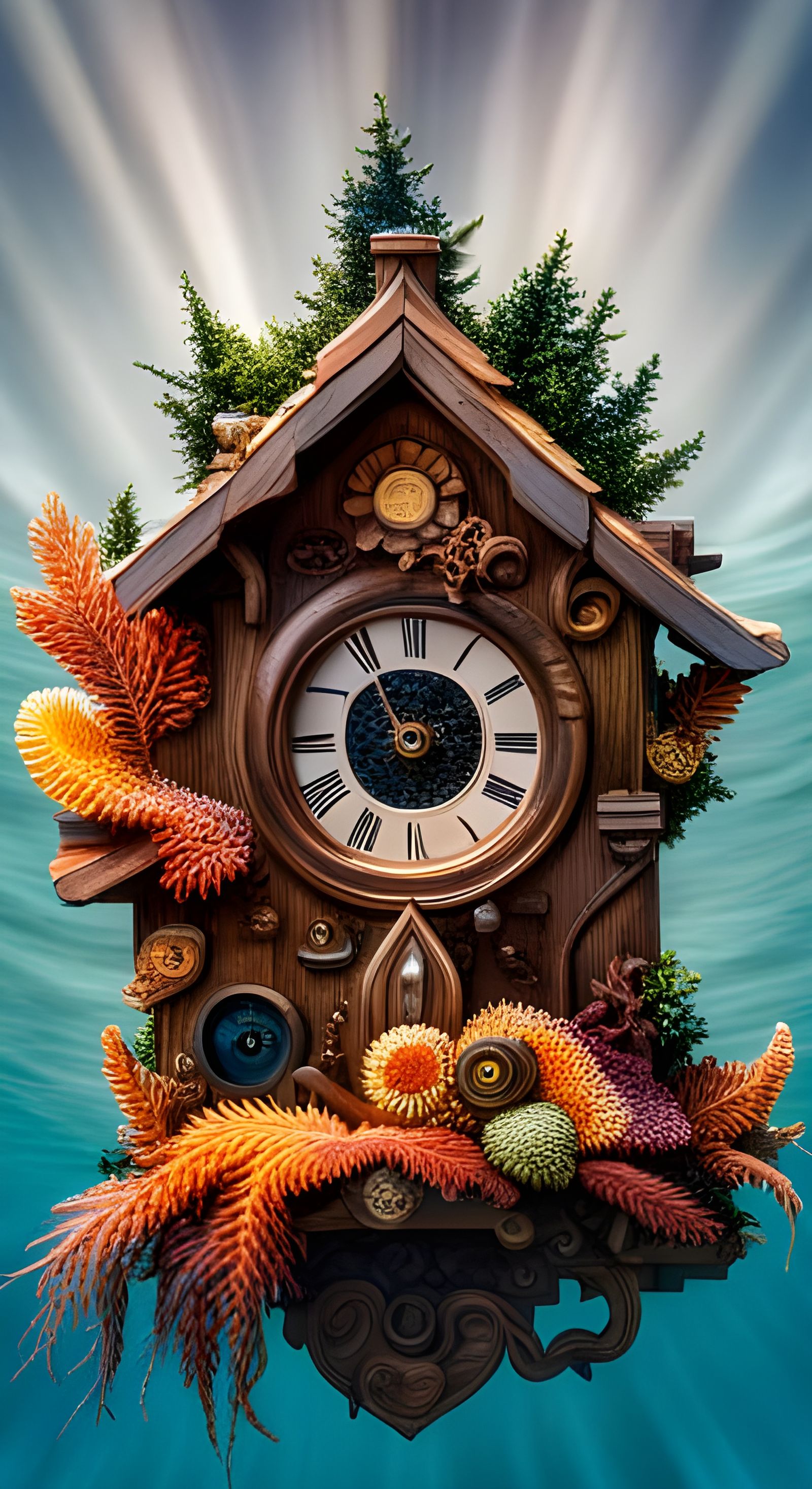 DeepSea Cuckoo Cuckoo Clock AI Generated Artwork NightCafe Creator