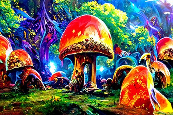 Mushroom Forest - AI Generated Artwork - NightCafe Creator