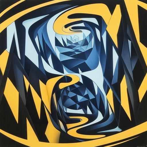 optical illusion by M. C. Escher similar to "day and night",...